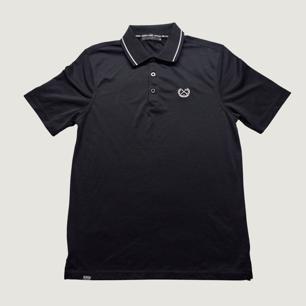 Dixxon Flannel Company Polo Shirt Mens M Black D-Sport Performance Excellent